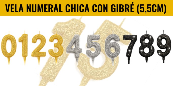VELA NUMERAL CHICA CON GIBRE  